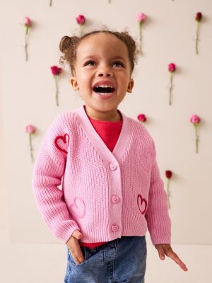 Pink LadyBug V-Neck Cardigan