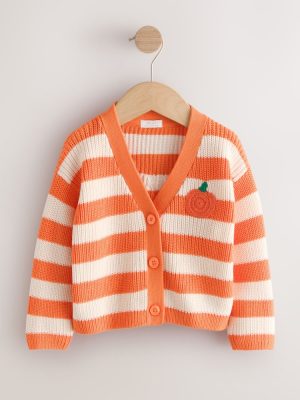 Orange Pumpkin Pie V-Neck Cardigan