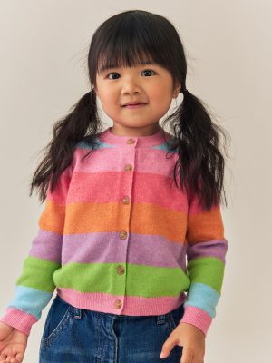Rainbow Stripe Knit Cardigan